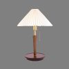 Lámpara de Mesa Vintage de Madera Plisada | Decoración de Hogar